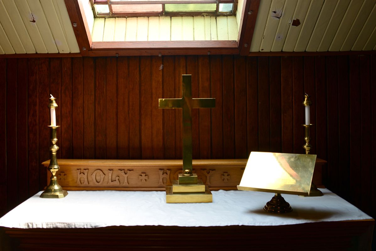 02E Cross on the Altar Inside The Old Log Church In Whitehorse Yukon